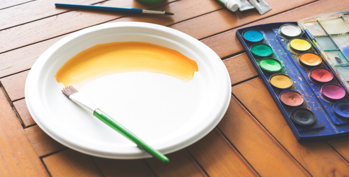 Making animals from paper plates